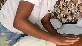 In a Rio swing house, a voyeur watches a lesbian prostitute massage a couple with big black cock anal