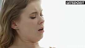 Stunning Model Casey A Sucks and Fucks Boyfriend in Black Lingerie