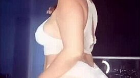 Hot Latina MILF dancing in lingerie, shaking her big ass!