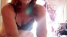 Milf Applies Lotion to Her Nude Pussy Skin