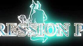 Naughty Horny Girl Showing Off Shaved Pussy with Wild Expression