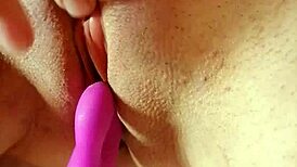 Dildo play with intense vibrator action