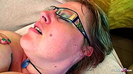 ugly fat teen with huge natural tits gets picked up for rough casting fuck