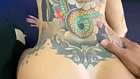 I begged the tattooed redhead to take it in her ass only, she wanted to be loose, and I came inside.