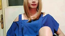 Ting-Xuan Masturbates With Dildo In Dress