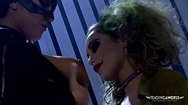 lucky dude scores with two naughty chicks banging hard together