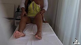 Caught Married Latina Getting Intense Tantric Massage Cock.