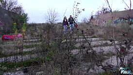 teen punk girl rides stranger in public first time