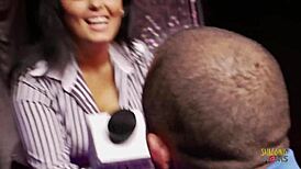 Borata teases with two cocks at the strip club with friends