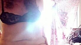 Milf Applies Lotion to Her Nude Pussy Skin