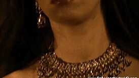 Brunette cougar dances erotic striptease rituals