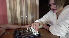 Chess game turns into wrestling match with kitana lur in german sport event