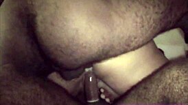 brunette amateurs get double penetration and cum bath from two horny guys.