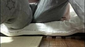 She's masturbating solo, watching herself get excited for the first time!