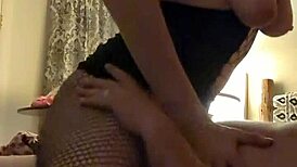 watch danielle roy ride that big dick in fishnets?