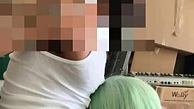 Neighbor Helps Move, Pays With Deepthroat Facial