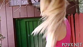 Jennifer White bends over for POV blowjob and tight pussy fucking