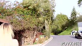 Jennifer White bends over for POV blowjob and tight pussy fucking