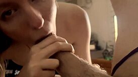 Blonde Shaved Pussy Deepthroats Monster Cock