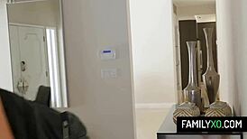 Busty teen Ella Knox banging stepdad and stepbrother hard