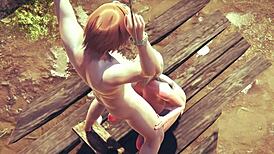 Tsunade gets blowjob and threesome creampie in Naruto hentai 😏