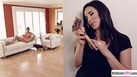 Brunette Lesbian Milf Facesits Stepson's Hot Big Tits Wife