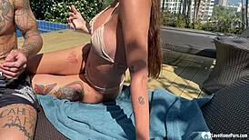 Babe from the pool turned out to be an amazing partner