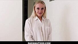 Skinny Blonde Teen 18+ Stepdaughter Feels Intense Orgasm Seducing Stepdad with Monster Cock POV - Sage Rabbit