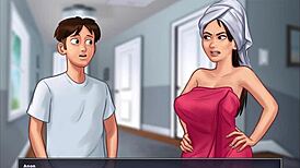 Summertime Saga: Anon Mengintip Saudara Tiri Mandi Telanjang dengan Gadis Lain