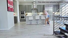 Hey teen cleaner, can you handle this huge black cock pounding?