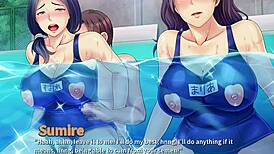 Busty Neighbor Cums in Pool Threesome