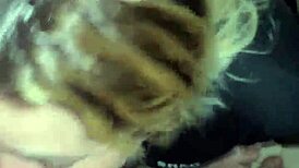 Blonde intensely sucks and deepthroats black cock until swallowing cumshot