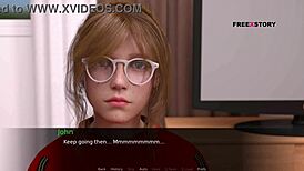 Mary gives intense handjob to John, sucking his penis till he cums in her mouth