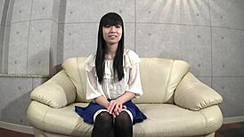 shaved yui asakawa in raw japanese av interview with older fan