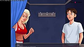 Summertime Saga: Anon Mengintip Saudara Tiri Mandi Telanjang dengan Gadis Lain