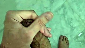 Chubby Brazilian Twink Cums in Shower