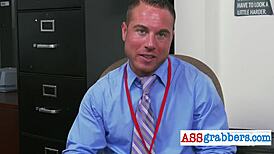 Nasty hunk sucked by muscled bear before threesome