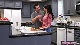 Twistys food fight turns into a fuck with Gina Valentina and Donnie Rock