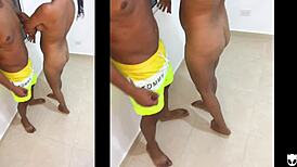 Watch the Contrast of Soft Stockings Against Hard Doggystyle Pounding in This Amateur Teen Scene with Intense Cumshot