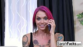 Tattooed lesbians with big tits crave fucking each other