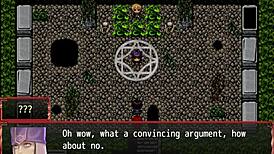 In the harem game, farmer's daughter plays with furry horsecock dildo