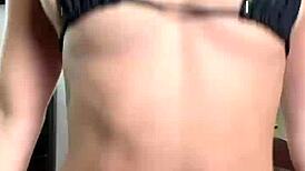 Asian Hottie With Amazing Ass Strips Off Plaid Skirt And Masturbates In Dining Room Luna Luxe