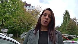 German scout bangs teen Bonnie hard at spontaneous public casting