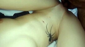 trying a new position with her tight pink vagina?