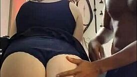 i-i'm watching this stoner striptease compilation with jane judge, her big tits popping out of tight clothes.