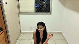 Hidden camera catches hot neighbor stripping while dancing seductively with her big ass