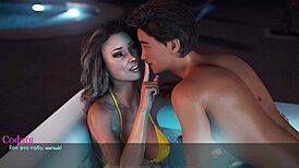 teacher milf cheats in bath licking nipples during lustful game part 27