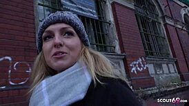 german scout tricked me into banging student amelie for cash