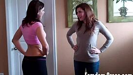 Cherry and Sarah lift and carry each other