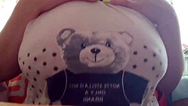 Young student excites big nipples close-up, intense orgasm